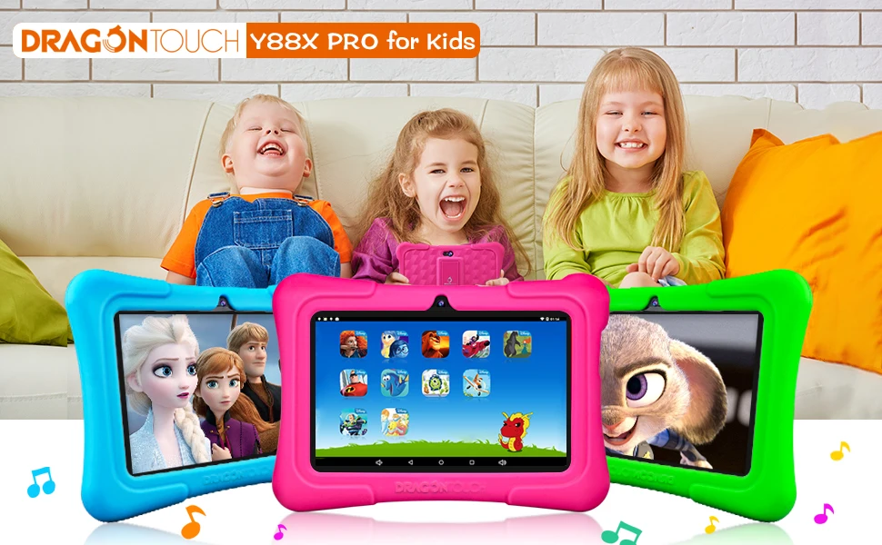 7 Детский планшет Dragon Touch Y88X Pro 2 Гб ОЗУ 16 ГБ Android 9,0 планшеты Kidoz предустановленный с новым содержанием ForDisney