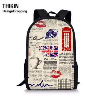 

THIKIN Customize Image British Flag Daily Backpacks UK Print Backpack for Laptop Ladies Daypack Student Computer Primary Mochila