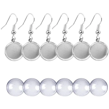 

12mm Earrings with Wire Hook Gems Set with 12mm Gemstones for Jewelry Making DIY Earrings