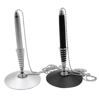 

AAY-Counter Pen with Chain, Spring Security Desk Pen for Office Bank (2 Pack)