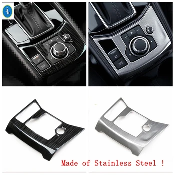 

Yimaautotrims Gear Box Electric Hand Brake Multimedia Button Frame Stainless Steel Cover Trim For Mazda CX-5 CX5 2017 - 2020