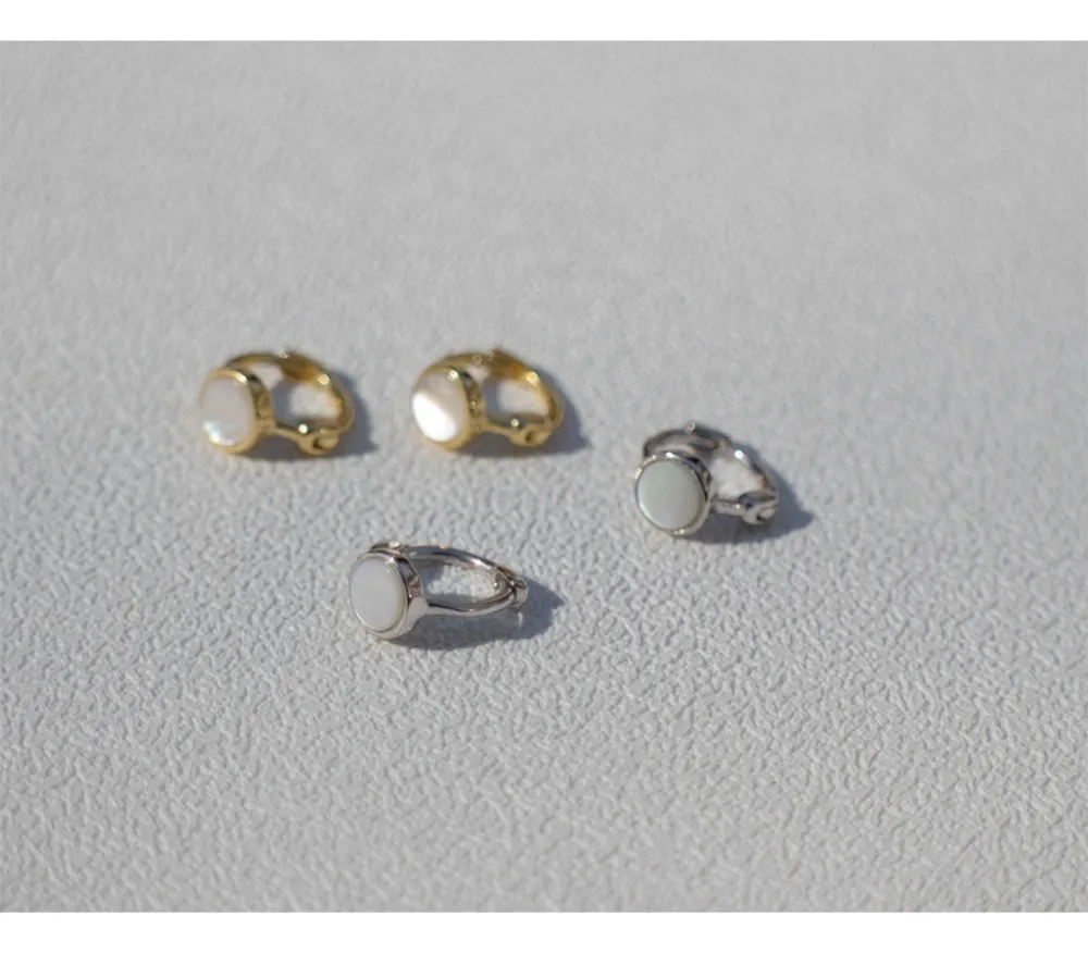 Серьги из стерлингового серебра 925 пробы, модные, белые, в форме капли, глазурь, круг, маленькое кольцо для ушей, Пряжка для ушей, милый тренд, серебряные серьги для мальчиков и девочек
