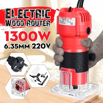

110V/220V 1300W Woodworking Electric Trimmer Wood Milling Engraving Slotting Trimming Machine Hand Carving Wood Router Machine