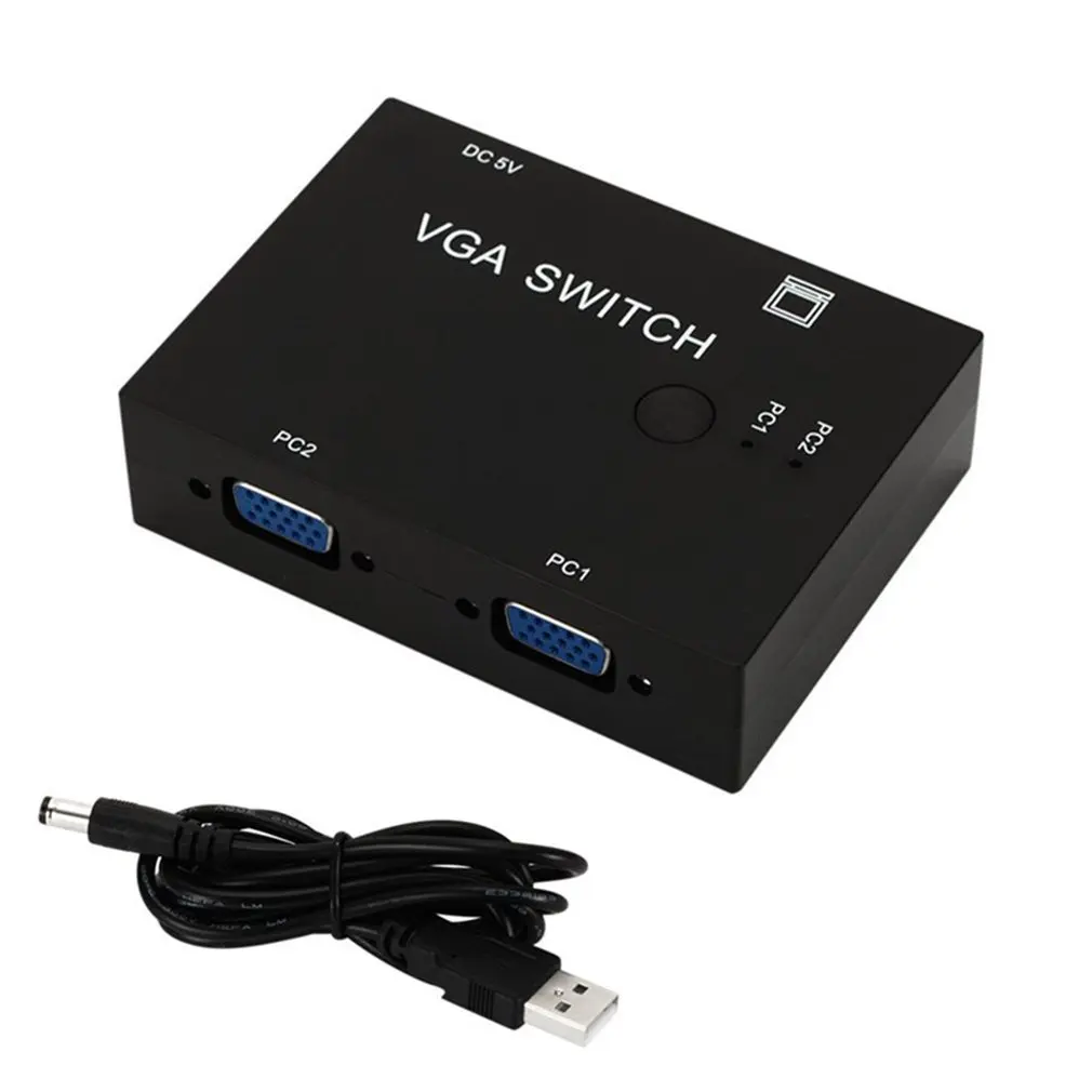 

Computer Vga Switch Two-In-One-Out Multi-Computer Host Switch Vga Two Hosts Shared Display Device Plug And Play