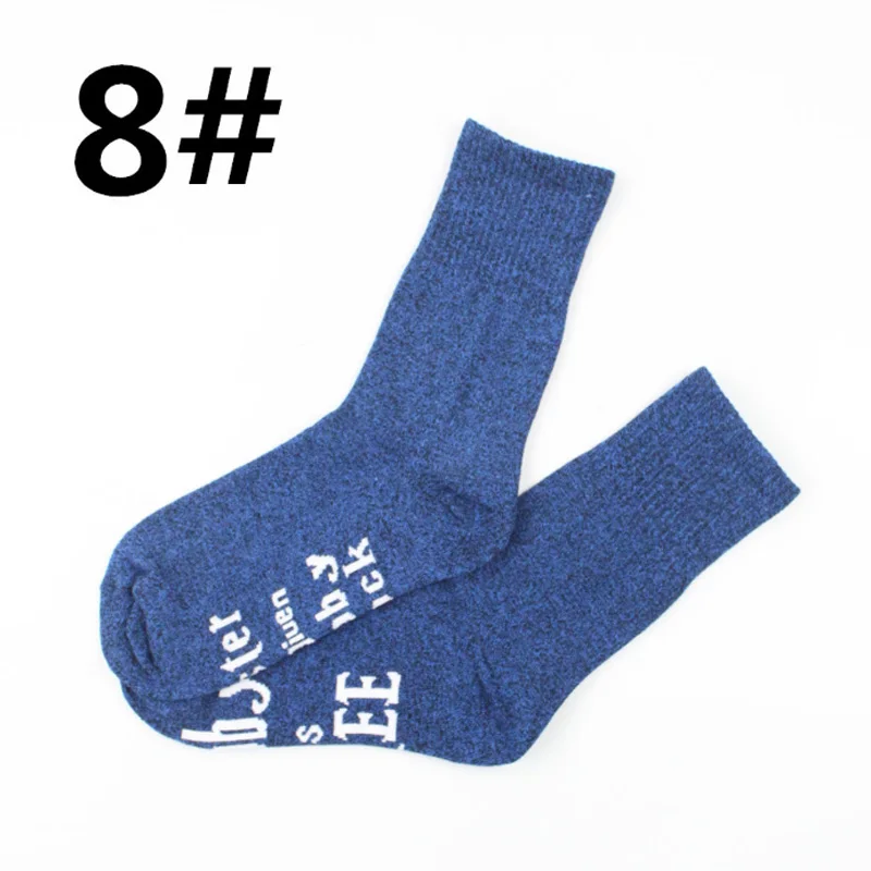 1 пара унисекс, женские и мужские вязаные носки с буквенным принтом, удобные носки до середины икры, NIN668