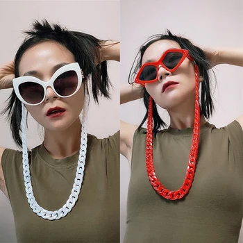 

Fashion New Leopard Acrylic Sunglasses Chain Adjustable Women Reading Glasses Chain Eyewear Hanging Neck Chain Strap 70cm