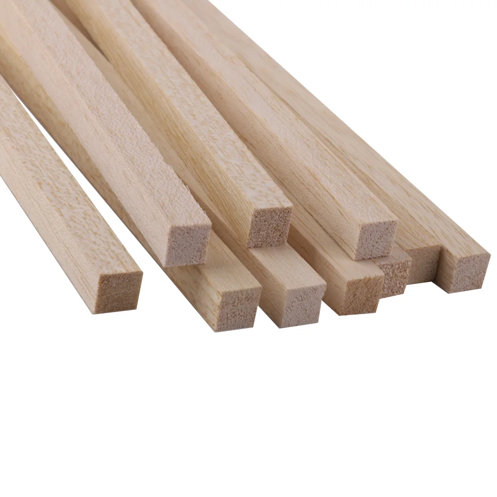 20pcs Craft Sticks Tower Hobbies Rods Balsa Wooden Wood Working 200mm X 10mm