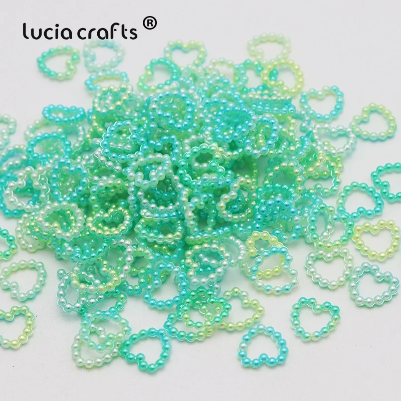 100pcs 11mm Heart Shaped AB Color Imitation Pearls Loose Beads DIY Jewelry Crafts Phone Scrapbook Sewing Grament Decor 005008108 - Цвет: Color 4