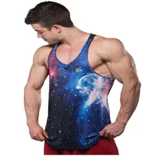 Новая спортивная мужская майка для бега, 3D печать, быстросохнущая футболка без рукавов, топ для тренировок, мужская майка для упражнений, тонкий жилет