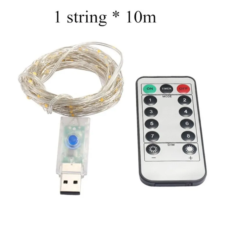 3Mx3M 300 LED String Lights Romantic Christmas Wedding Decoration Outdoor Curtain Fairy Light Remote control 8 modes USB Lamp