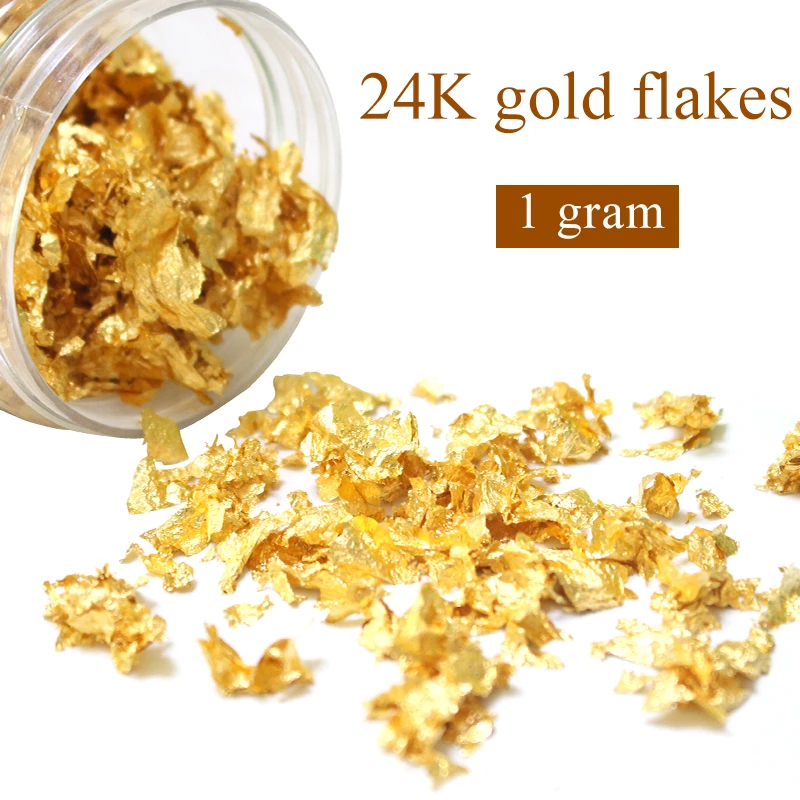 24k Real Gold Flake 1g Per Bottle Genuine Gold Foil Shatter Facial Edible Food Decoration Gold Leaf Lipstick Soap Wine Bottle Bottle Decorative Decorativefoil Gold Aliexpress
