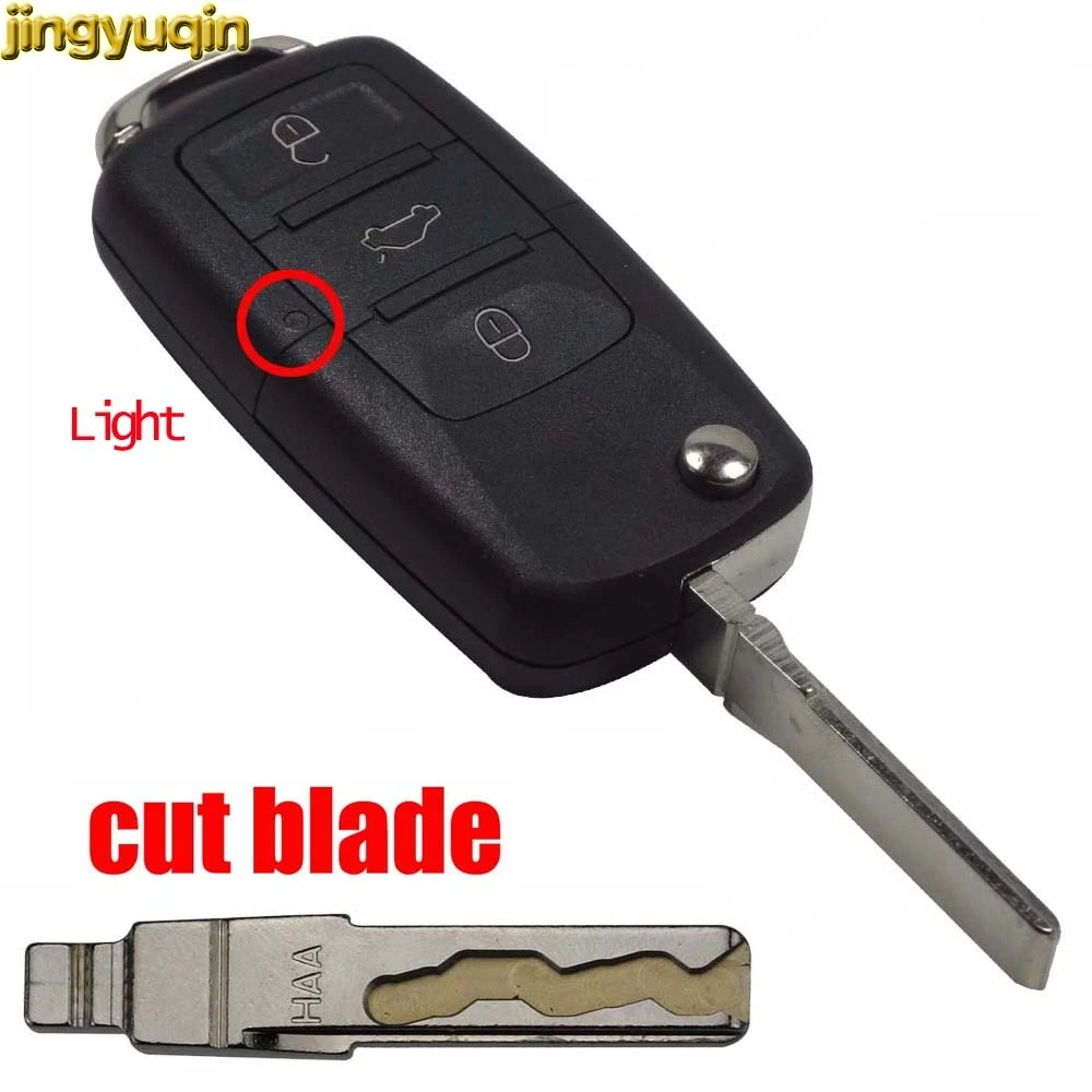 Jingyuqin Cut Blade 3 кнопки дистанционного ключа лезвия для Volkswagen Golf Passat Polo Jeta Touran Bora Sharan