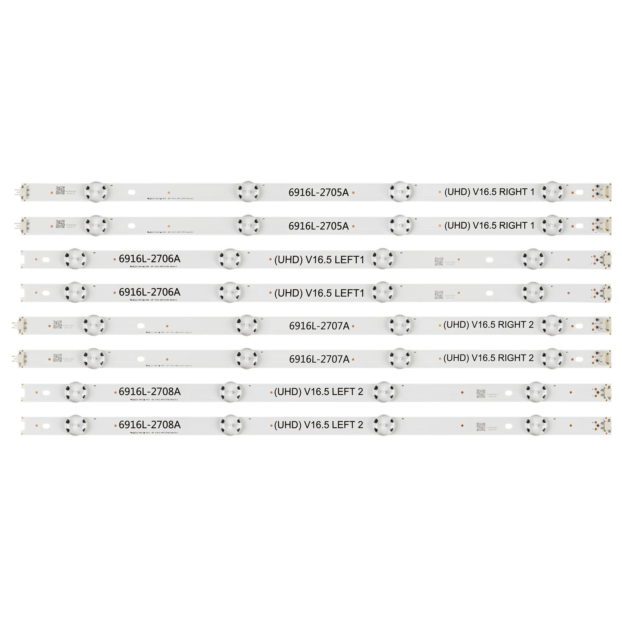 Conjunto = Pcs Tira Retroiluminação Led para Lc490dge 49lf510y 49lf513a 49lh5100 49lh5150 49lh5600 49lh5730 49lh510t 49lh510v 49lw340h