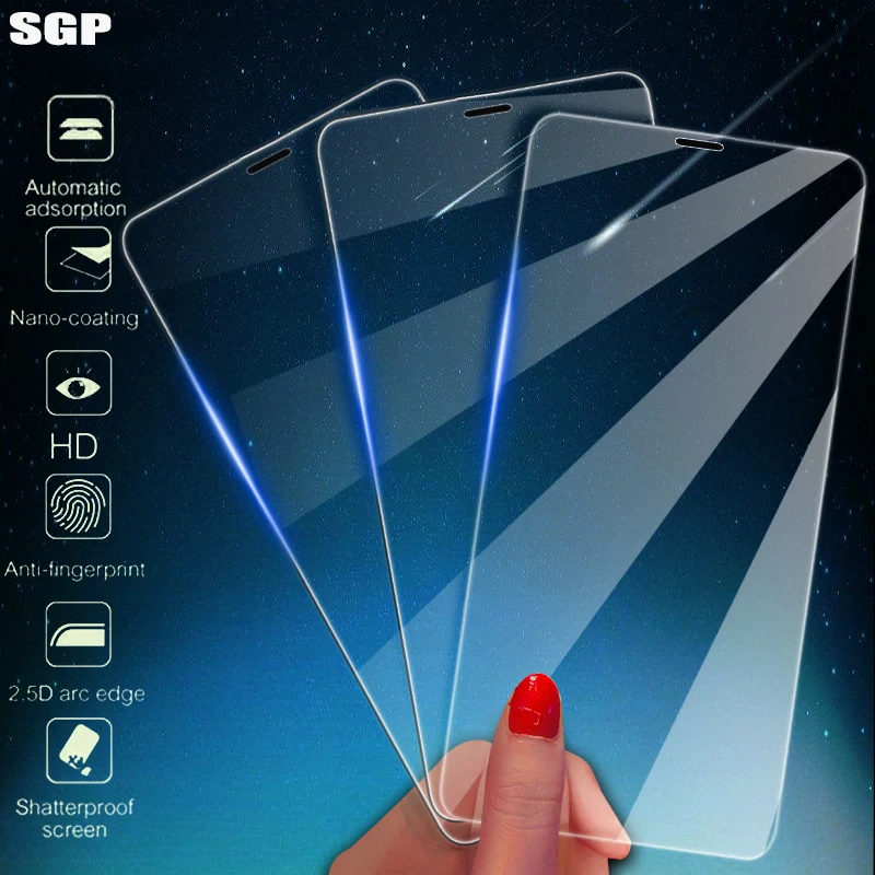 Защитное стекло SGP закаленное для iPhone 11 Pro/7/8 Plus/6s/X/XS Max/XR|Защитные стёкла и плёнки| |