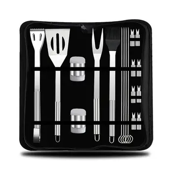 

18 Pcs BBQ Grill Utensil Tools Set Reinforced Tongs Stainless Steel Barbecue Grilling Accessories with Aluminum Storage