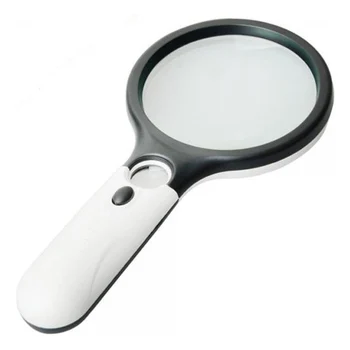 

USB Charging Magnifier 2 LED Light 5X 12X Handheld Magnifier Reading Magnifying Glass Lens Jewelry Loupe EM88