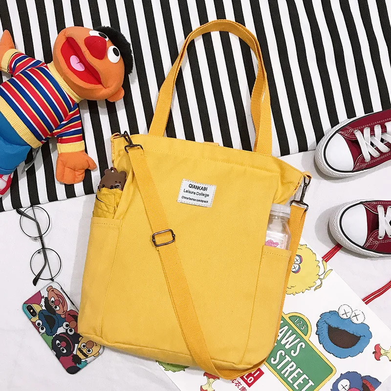 

Canvas Baggage Girls One Shoulder New Multi-purpose Canvas Baggage Skew Baggage Student Canvas Tuition Bag