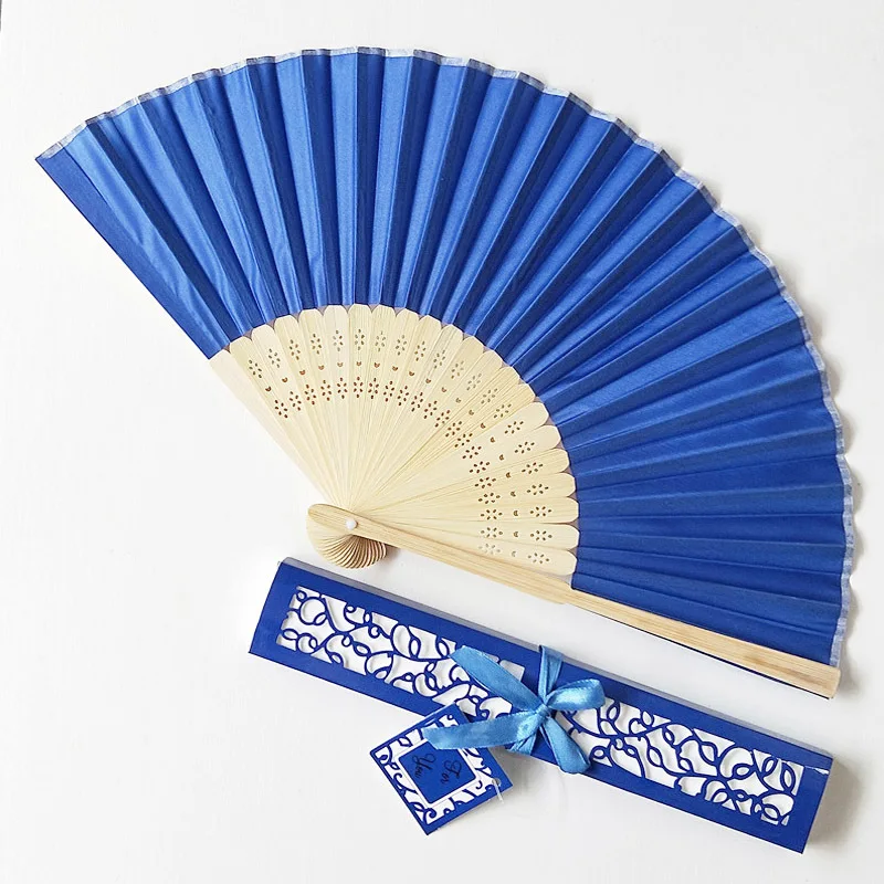 

20pcs Party Wedding Prom Bamboo Fans Wedding Dance Hand Fan with Gift Box Party Favors Marriage Personalized