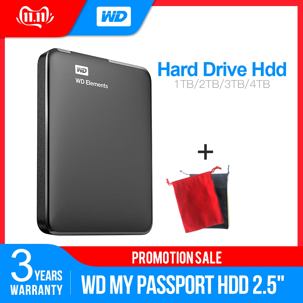 Disco duro portátil Western Digital WD elementos 1TB 2TB 4TB disco duro externo 25 pulgadas USB 30