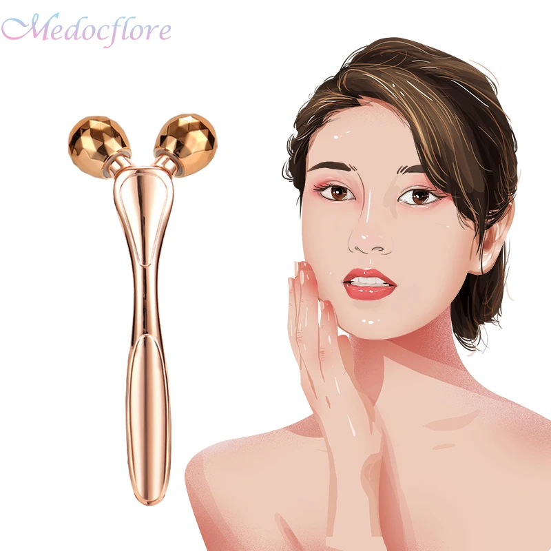 

3D Roller Face Lifting Artifact Y Shaped Beauty Roller Massager Anti-cellulite Full Body Slimming Device Facial Wrinkle Remover
