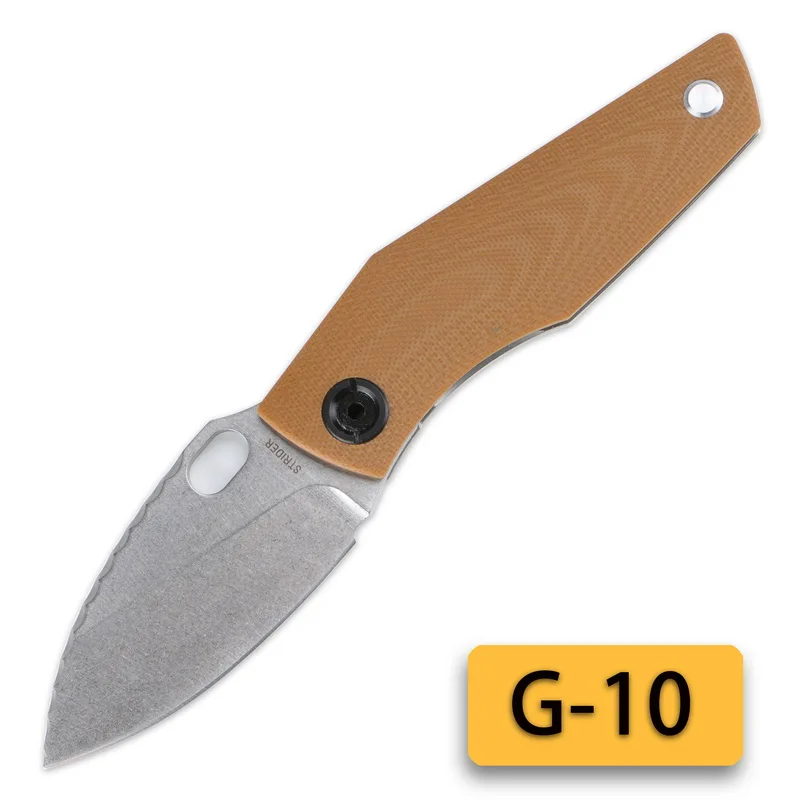 Brown G10 SJ75 мини D2 Сталь с коричневым G10 горячий полосатый титановый 2,8" простой складной нож Открытый Кемпинг портативный тактический EDC инструмент - Цвет: Brown G10