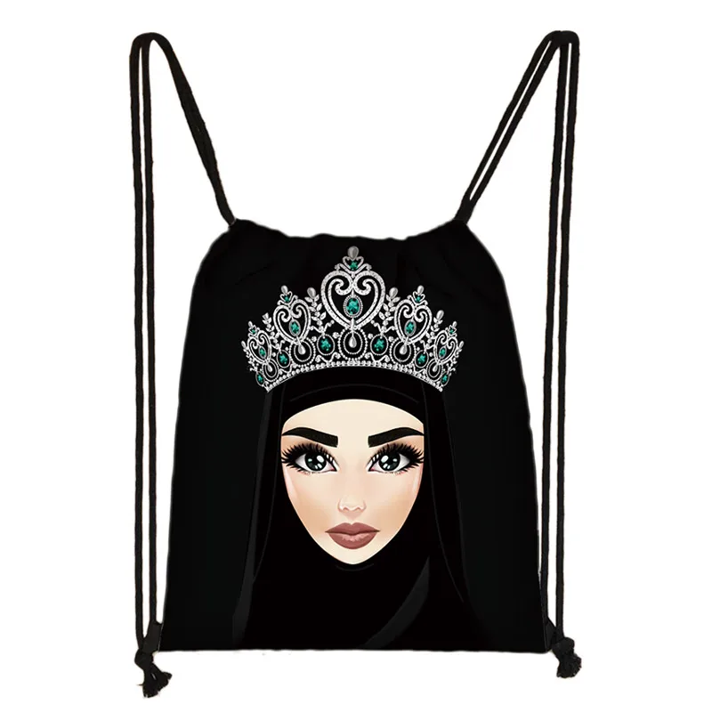 Хиджаб лицо Мусульманский Исламский грил глаза шнурок Сумка женская модная сумка для хранения хозяйственная Сумка подростковая девочка рюкзак повседневный рюкзак - Color: skdMuslim23