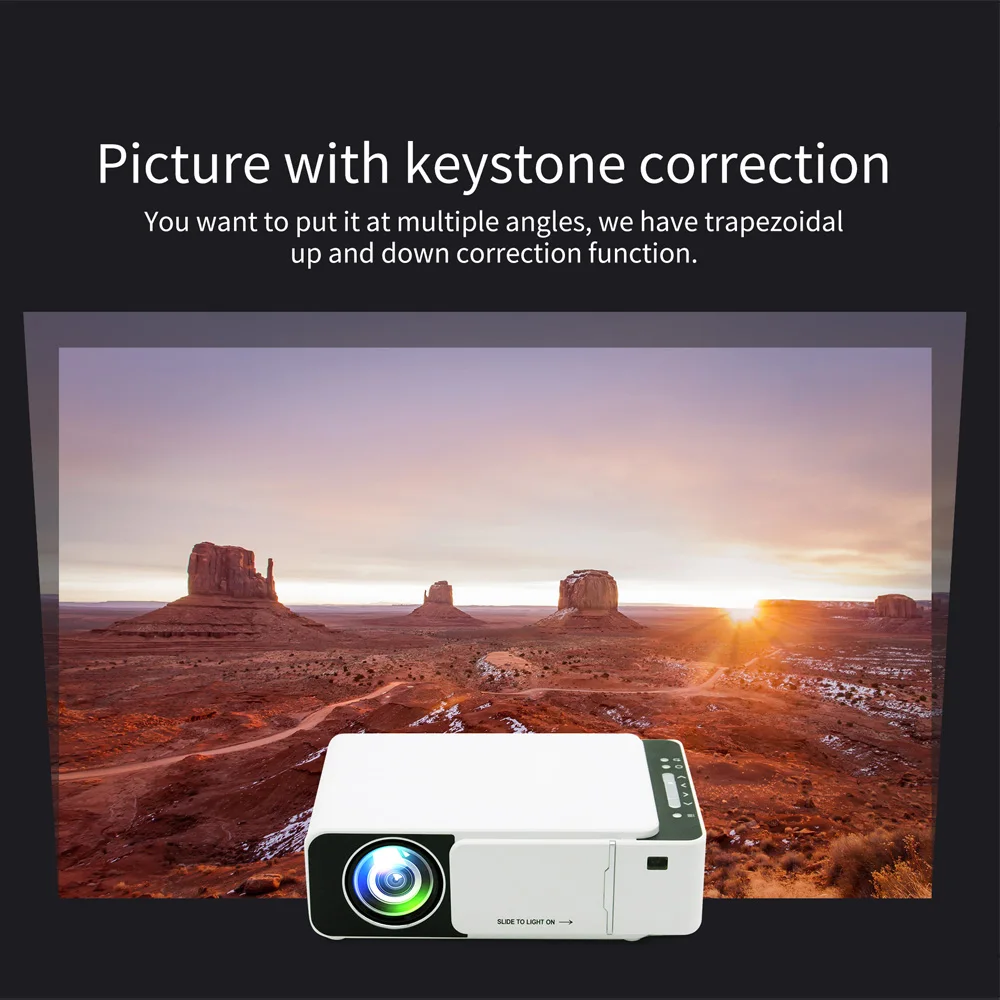 T5 Portable LED Projector 4K 2600 Lumens 1080P HD Video Projector USB HDMI Beamer For Home Cinema Optional Wifi Projector T6