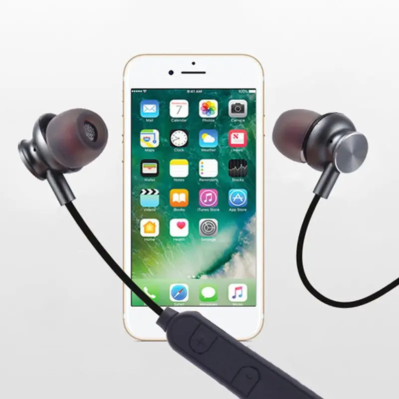 M6 беспроводные Bluetooth наушники водонепроницаемые спортивные магнитные наушники Висячие шеи стерео наушники