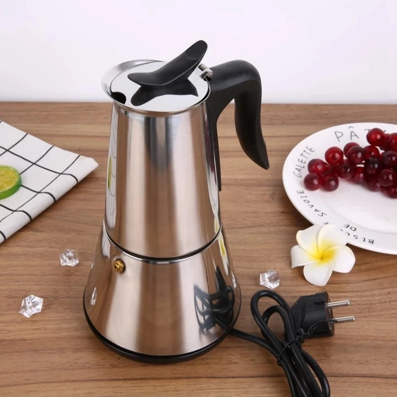 Cafetera eléctrica italiana de 3 a 6 tazas, cartucho de filtro de  herramienta, enchufe europeo de aluminio, 220V - AliExpress