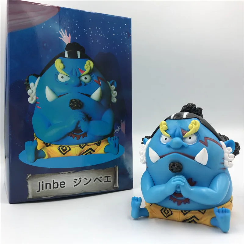 Один кусок Q Jinbe сидящий держать кулак милый Ver. ПВХ фигурки героев OP детства Luffy