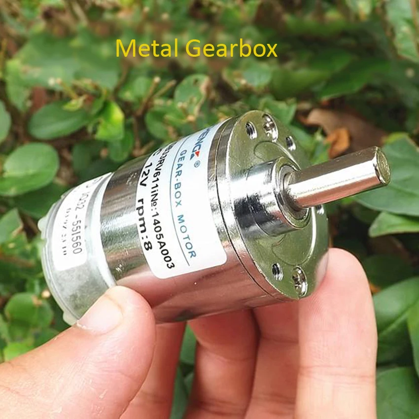 DC 12V мотор редуктор 500 цельнометаллический 8 об/мин 0.12A диаметр вала 6 мм