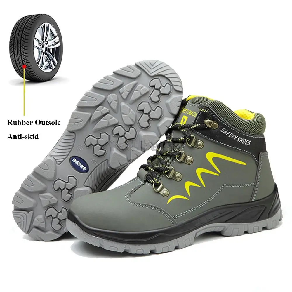 Safety Work Boots For Men Waterproof Security Ankle Shoes Anti-smashing Steel Toe Cap Winter Boots Men Construction Work