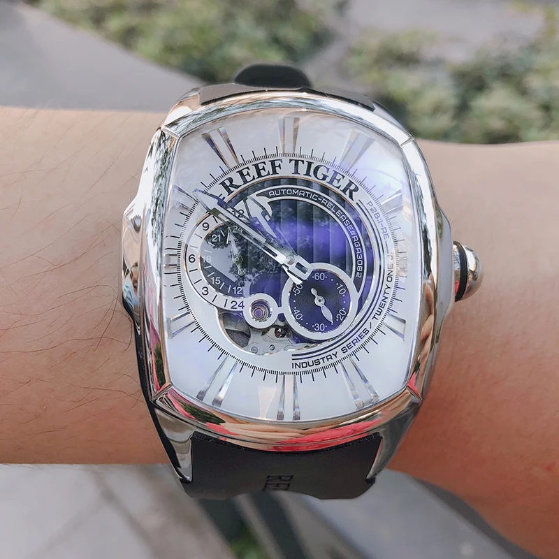 Новое поступление 2021 роскошные спортивные мужские часы Reef Tiger/RT со стальным белым