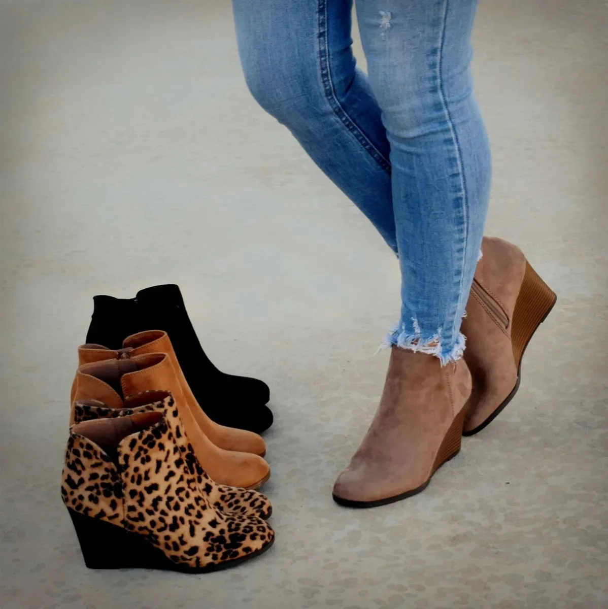 

Women Shoes Autumn Winter Leopard Ankle Boots Sexy High Heels Wedges Ladies Booties Black Platform Martin Boots Zapatos Mujer
