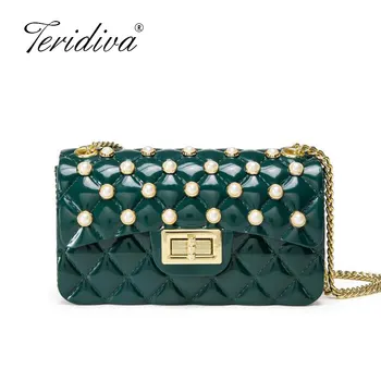 

Pearl Jelly Handbag 2020 New Fashion Women's Messenger Bag Cute Candy Colors Flap Crossbody Bag for Women Shoulder Bag