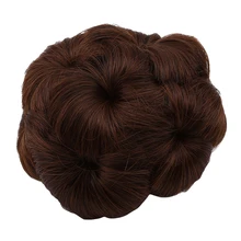 1 шт. женский натуральный кудрявый шиньон с зажимом в пластиковом гребне эластичный невесты пончик булочка синтетические шиньон Высокая температура волокна волос