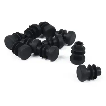 

10 Pcs Black Plastic 12mm Pipe End Blanking Caps Bung Tube Tubing Insert Round