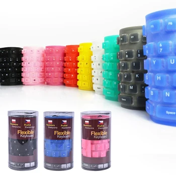 

Waterproof Silicone Keyboard Foldable Flexible USB Mini Dustproof Dirt Proof