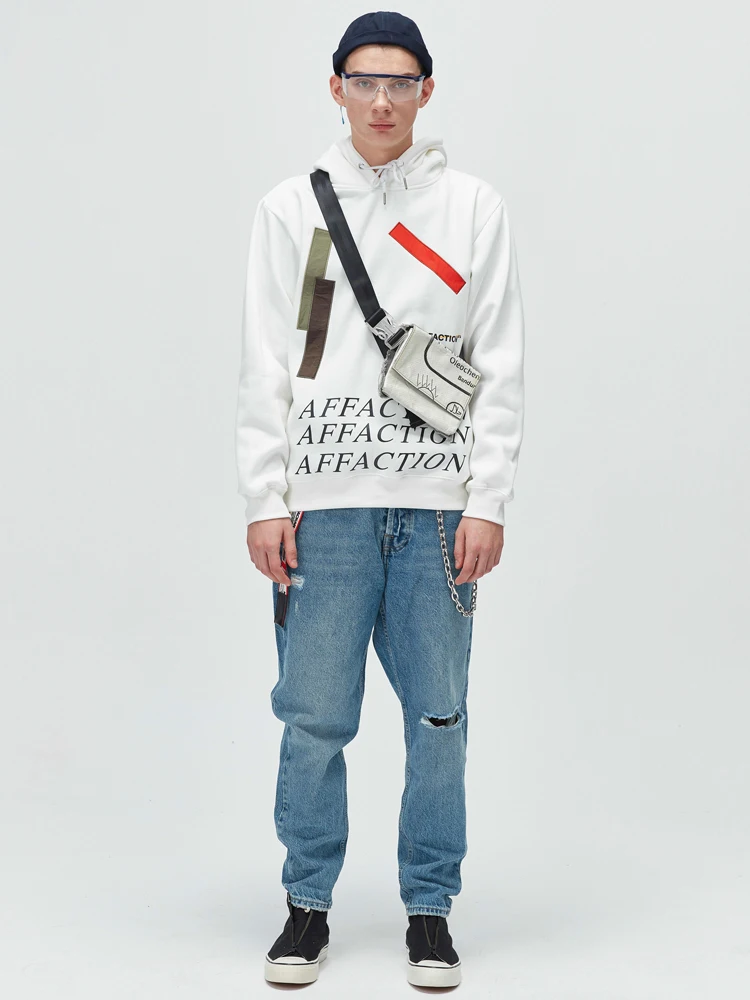 OSCN7 High Street печати флисовая толстовка женщина осень уличная плюс бархатные толстовки оверсайз женщины 926