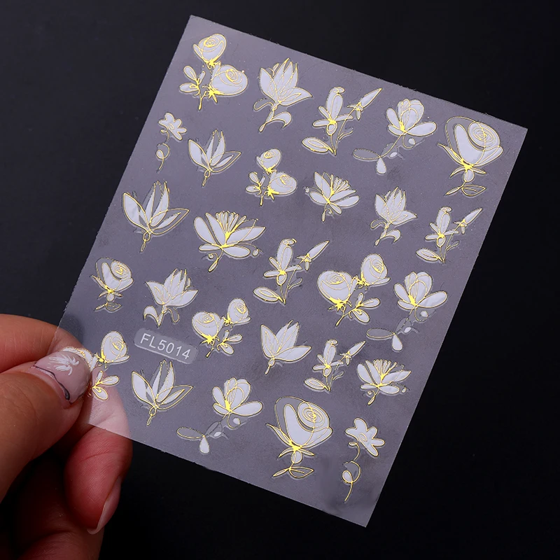 Good Value Transfer-Decal Nail-Sticker Nail-Art-Decoration Rose Flower-Patterns Black White Summer mlKDJBL0Y