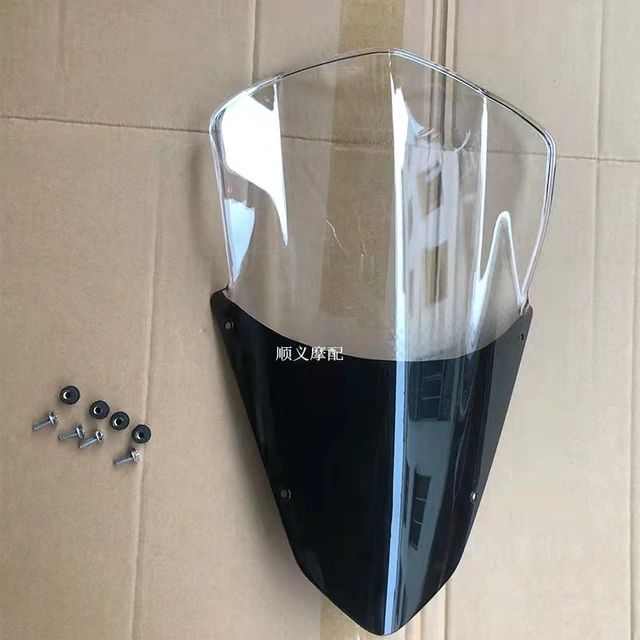 Motorcycle Windscreen Wind Deflector For Lifan KPM200 - Front Mount Black Windshield