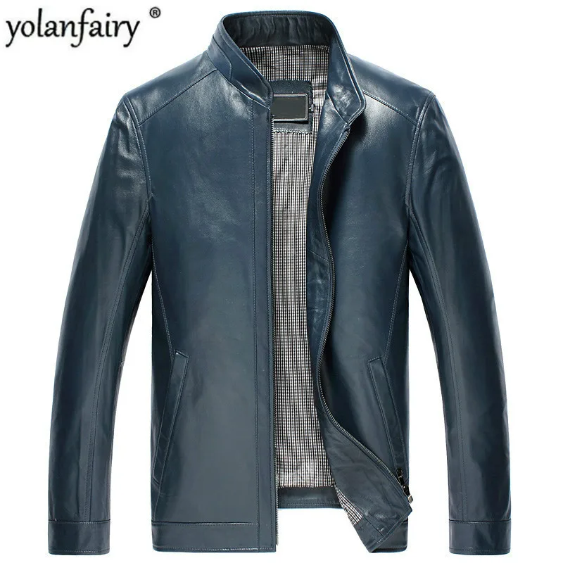 

YOLANFAIRY Men's Leather Jacket Autumn Winter Jacket Men Genuine Sheepskin Coat Plus Size Jackets 4xl 5xl Chaqueta Mujer MY1575