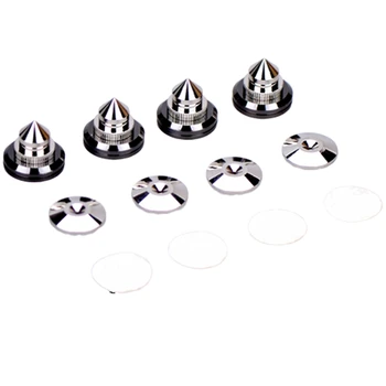 

4 PCS Speakers Stand Feet Foot Pad Pure Copper Silver Loudspeaker Box Spikes Cone Floor Foot Nail M28X26