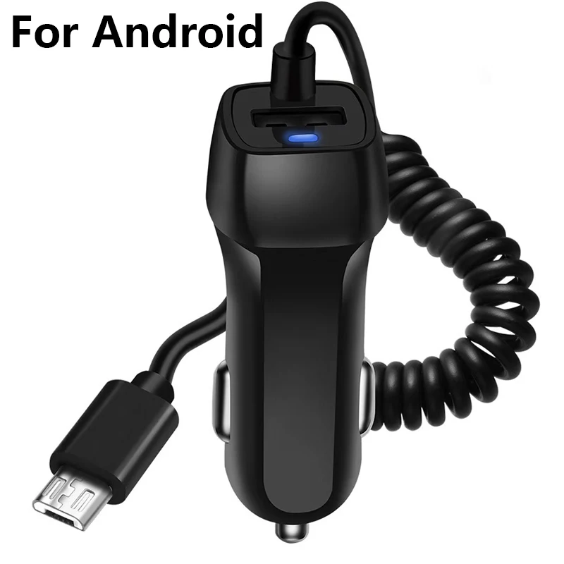 Black for android USB Автомобильное зарядное устройство Быстрая Зарядка Micro Usb type C кабель Автомобильное зарядное устройство для телефона для Xiaomi для huawei - Тип штекера: Black for android