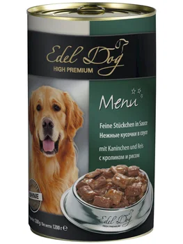 

EDEL DOG EDEL DOG for large breed adult dogs with rabbit and rice in sauce 1200g