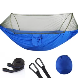 Hamac à ouverture rapide entièrement automatique avec moustiquaire, en tissu Nylon simple et Double, pour l'extérieur et le Camping 