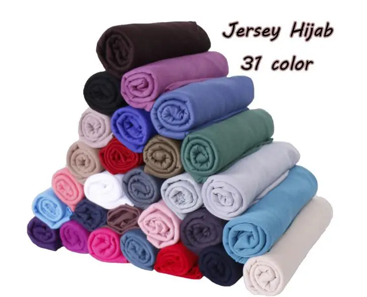 35 цветов Высокое качество Джерси шарф полотняного плетения из чистого хлопка