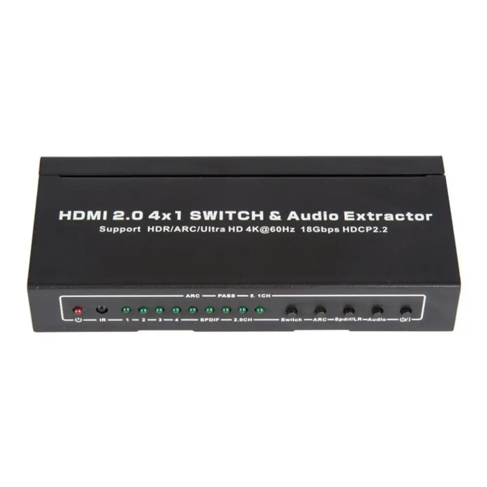 Hdmi2.0 4 Input And 1 Output Switcher With Audio Separation 3D 4Kx2K@60Hz Hdcp2.2 Splitter For Hdtv Dvd Tv Box T-304H