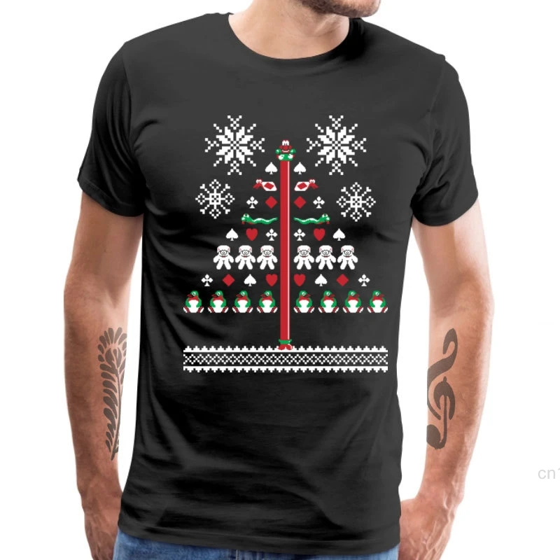 Christmas T shirt Men Xmas Tree Tshirt Cod Rest Ye Merry Gentlemen Top Geek  Family T Shirt Jesus Code God Streetwear Cotton|T-Shirts| - AliExpress