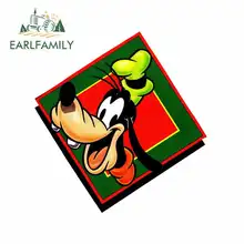 EARLFAMILY 13 см X 12,4 см для disney Микки Гуфи Смешные автомобильные наклейки прикуса царапин Водонепроницаемый машина, бампер, окно наклейки